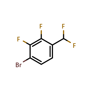 Chemical structure of 4-Bromo-2,3-difluorobenzal fluoride , CAS 1449290-34-9, AChemBlock AD258634