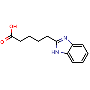 Chemical structure of 1H-Benzimidazole-2-pentanoic acid , CAS 14678-78-5, AChemBlock AD258640