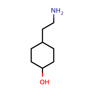 Chemical structure of 4-(2-Aminoethyl)cyclohexanol , CAS 148356-06-3, AChemBlock AD258647