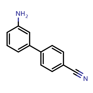 Chemical structure of 3'-Amino-biphenyl-4-carbonitrile , CAS 149505-72-6, AChemBlock AD258654