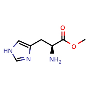 Chemical structure of (S)-Methyl 2-amino-3-(1H-imidazol-4-yl)propanoate , CAS 1499-46-3, AChemBlock AD258660
