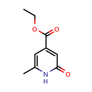 Chemical structure of Ethyl 2-hydroxy-6-methylisonicotinate , CAS 150190-03-7, AChemBlock AD258663