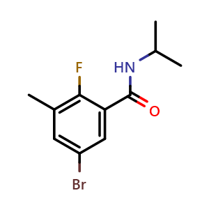 Chemical structure of 5-Bromo-2-fluoro-N-isopropyl-3-methylbenzamide , CAS 1509240-10-1, AChemBlock AD258668