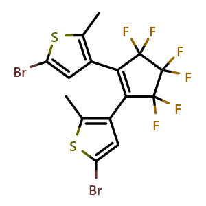 Chemical structure of 3,3'-(Perfluorocyclopent-1-ene-1,2-diyl)bis(5-bromo-2-methylthiophene) , CAS 159590-16-6, AChemBlock AD258704