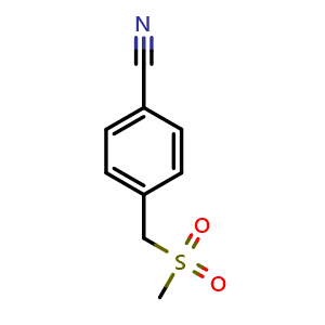 Chemical structure of 4-(Methanesulfonylmethyl)benzonitrile , CAS 161417-56-7, AChemBlock AD258709