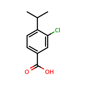 Chemical structure of 3-Chloro-4-(propan-2-yl)benzoic acid , CAS 161622-06-6, AChemBlock AD258710