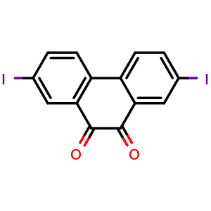 Chemical structure of 2,7-Diiodophenanthrenequinone , CAS 16218-32-9, AChemBlock AD258712