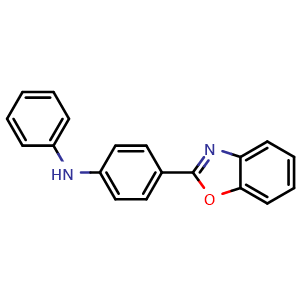 Chemical structure of 4-(2-Benzoxazolyl)-N-phenylbenzenamine , CAS 1643848-13-8, AChemBlock AD258726