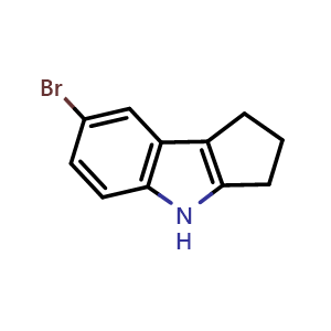 Chemical structure of 7-bromo-1,2,3,4-tetrahydrocyclopenta[b]indole , CAS 164736-47-4, AChemBlock AD258729