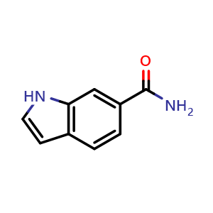 Chemical structure of 1H-Indole-6-carboxamide , CAS 1670-88-8, AChemBlock AD258737