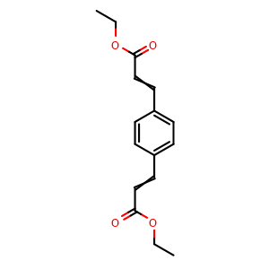 Chemical structure of 1,4-Phenylenediacrylic acid diethyl ester , CAS 17088-28-7, AChemBlock AD258749