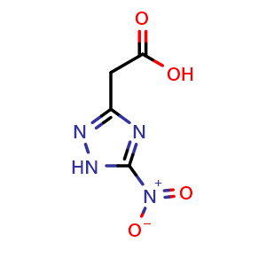 Chemical structure of 2-(5-nitro-1H-1,2,4-triazol-3-yl)acetic acid , CAS 173167-32-3, AChemBlock AD258759