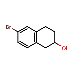 Chemical structure of 6-bromo-1,2,3,4-tetrahydronaphthalen-2-ol , CAS 173996-27-5, AChemBlock AD258762