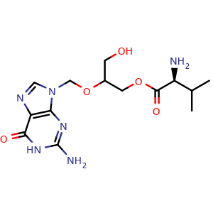 Chemical structure of Valganciclovir , CAS 175865-60-8, AChemBlock AD258766