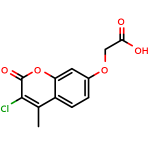 Chemical structure of 7-(Carboxymethoxy)-3-chloro-4-methylcoumarin , CAS 176446-74-5, AChemBlock AD258768