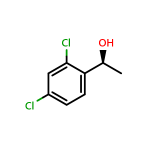 Chemical structure of (S)-1-(2,4-dichlorophenyl)ethanol , CAS 179237-92-4, AChemBlock AD258796