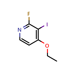 Chemical structure of 4-Ethoxy-2-fluoro-3-iodopyridine , CAS 1803808-45-8, AChemBlock AD258800