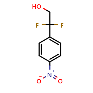 Chemical structure of 2,2-Difluoro-2-(4-nitrophenyl)ethan-1-ol , CAS 1818412-05-3, AChemBlock AD258827