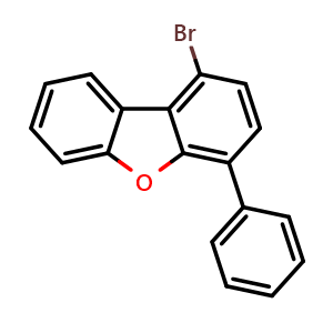 Chemical structure of 1-Bromo-4-phenyldibenzofuran , CAS 1821235-69-1, AChemBlock AD258831