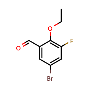 Chemical structure of 5-Bromo-2-ethoxy-3-fluoro-benzaldehyde , CAS 1823336-00-0, AChemBlock AD258833