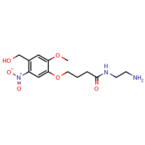 Chemical structure of N-(2-Aminoethyl)-4-[4-(hydroxymethyl)-2-methoxy-5-nitrophenoxy]-butanamide , CAS 1847466-35-6, AChemBlock AD258841