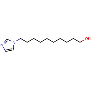 Chemical structure of 10-(1H-imidazol-1-yl)decan-1-ol , CAS 186788-38-5, AChemBlock AD258851