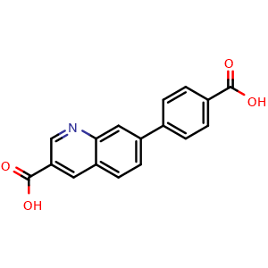Chemical structure of 7-(4-Carboxyphenyl)quinoline-3-carboxylic acid , CAS 1891085-32-7, AChemBlock AD258859