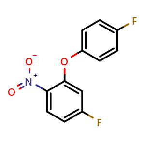 Chemical structure of 4-Fluoro-2-(4-fluorophenoxy)-1-nitrobenzene , CAS 189214-44-6, AChemBlock AD258860