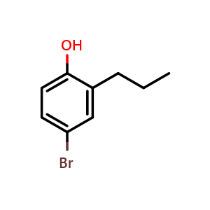 Chemical structure of 4-bromo-2-propylphenol , CAS 18980-22-8, AChemBlock AD258865
