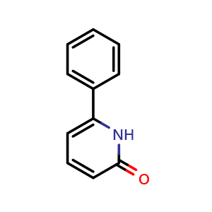 Chemical structure of 6-phenylpyridin-2(1H)-one , CAS 19006-82-7, AChemBlock AD258867