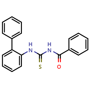 Chemical structure of 1-Benzoyl-3-{[1,1'-biphenyl]-2-yl}thiourea , CAS 19249-97-9, AChemBlock AD258879
