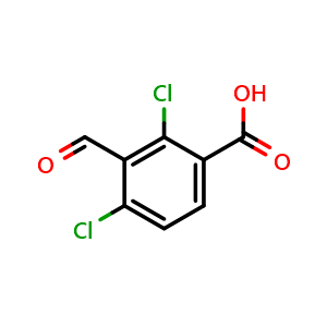 Chemical structure of 2,4-Dichloro-3-formylbenzoic acid , CAS 196819-51-9, AChemBlock AD258893
