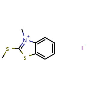 Chemical structure of 2-Methylthio-3-methylbenzothiazolium iodide , CAS 20064-98-6, AChemBlock AD258906