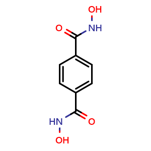 Chemical structure of Benzene-1,4-dicarbohydroxamic acid , CAS 20073-80-7, AChemBlock AD258907