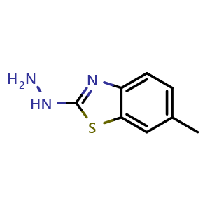 Chemical structure of 2-Hydrazino-6-methyl-1,3-benzothiazole , CAS 20174-69-0, AChemBlock AD258913