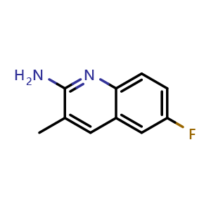 Chemical structure of 2-Amino-6-fluoro-3-methylquinoline , CAS 203506-28-9, AChemBlock AD258919