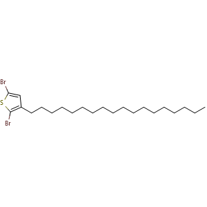 Chemical structure of 2,5-Dibromo-3-octadecylthiophene , CAS 205235-01-4, AChemBlock AD258922