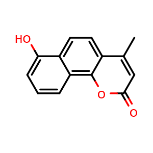Chemical structure of 7-hydroxy-4-methyl-2H-benzo[h]chromen-2-one , CAS 21353-16-2, AChemBlock AD258957
