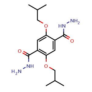 Chemical structure of 2,5-Diisobutoxyterephthalohydrazide , CAS 2141975-31-5, AChemBlock AD258960