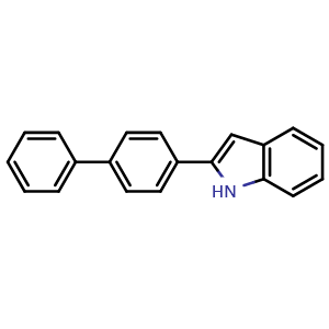 Chemical structure of 2-(4-Biphenylyl)indole , CAS 21470-37-1, AChemBlock AD258961