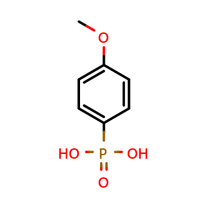 Chemical structure of (4-methoxyphenyl)phosphonic acid , CAS 21778-19-8, AChemBlock AD258973