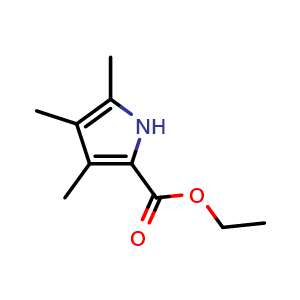Chemical structure of Ethyl 3,4,5-trimethyl-1H-pyrrole-2-carboxylate , CAS 2199-46-4, AChemBlock AD258977