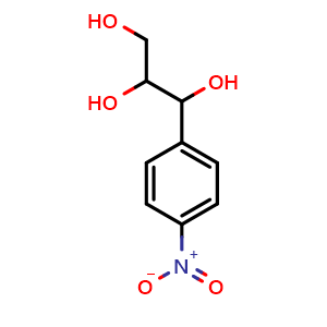 Chemical structure of 1-(4-Nitrophenyl)propane-1,2,3-triol , CAS 2207-68-3, AChemBlock AD258980