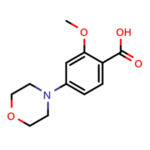 Chemical structure of 2-Methoxy-4-morpholinobenzoic acid , CAS 221360-90-3, AChemBlock AD258982