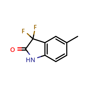 Chemical structure of 3,3-Difluoro-5-methylindolin-2-one , CAS 221665-90-3, AChemBlock AD258983