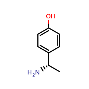 Chemical structure of (S)-4-(1-Aminoethyl)phenol , CAS 221670-72-0, AChemBlock AD258984