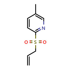 Chemical structure of 2-(Allylsulfonyl)-5-methylpyridine , CAS 2249891-88-9, AChemBlock AD259000