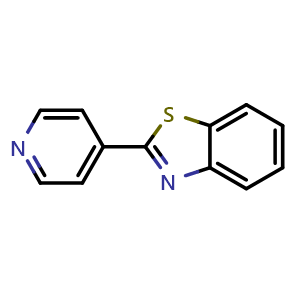 Chemical structure of 2-(pyridin-4-yl)benzo[d]thiazole , CAS 2295-38-7, AChemBlock AD259013