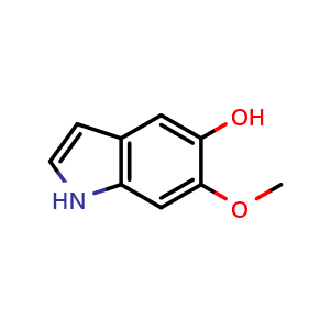 Chemical structure of 5-hydroxy-6-methoxyindole , CAS 2380-83-8, AChemBlock AD259026