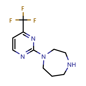 Chemical structure of 1-(4-(Trifluoromethyl)pyrimidin-2-yl)-1,4-diazepane , CAS 238403-48-0, AChemBlock AD259030